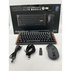 Keychron K2 HE Keyboard and M3 Lite Mouse Wood Frame Wireless Elite Bundle